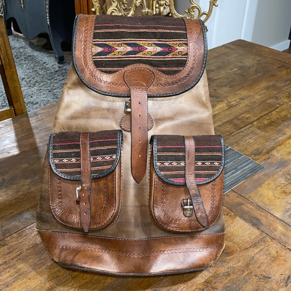 LEATHER HANDMADE QUECHUAN BACKPACK